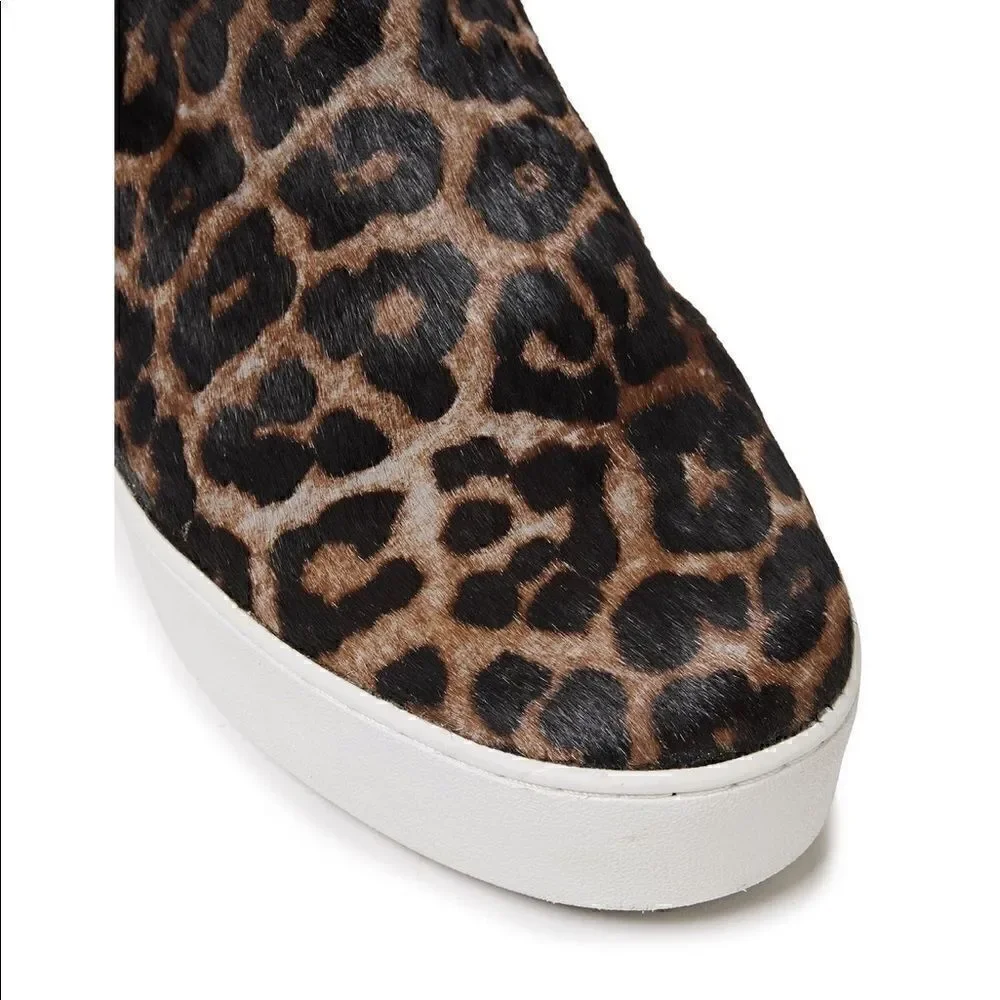 Micheal KORS Ashlyn Leather Slip On Leopard Bootie